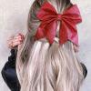 imageOaoleer 12PCS 7quot Large Glitter Cheer Hair Bows Ponytail Holder Elastic Band Handmade for Cheerleading Teen Girls College Sports Glitter Black 12PCSGlitter Red 12PCS