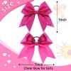 imageOaoleer 12PCS 7quot Large Glitter Cheer Hair Bows Ponytail Holder Elastic Band Handmade for Cheerleading Teen Girls College Sports Glitter Black 12PCSGlitter Purple Red 6PCS
