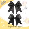 imageOaoleer 12PCS 7quot Large Glitter Cheer Hair Bows Ponytail Holder Elastic Band Handmade for Cheerleading Teen Girls College Sports Glitter Black 12PCSGlitter Colorful Black 6PCS