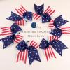 imageOaoleer 4th of July USA Cheer Hair Bows Girls Red White Blue Grosgrain Ribbon Patriotic Bow with Elastic Tie Band For Teens Kids Toddlers 6 Pcs USA Cheer Bow FUSA Cheer Bow F