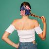 imageOaoleer 4th of July USA Cheer Hair Bows Girls Red White Blue Grosgrain Ribbon Patriotic Bow with Elastic Tie Band For Teens Kids Toddlers 6 Pcs USA Cheer Bow FUSA Cheer Bow F