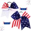 imageOaoleer 4th of July USA Cheer Hair Bows Girls Red White Blue Grosgrain Ribbon Patriotic Bow with Elastic Tie Band For Teens Kids Toddlers 6 Pcs USA Cheer Bow FUSA Cheer Bow F
