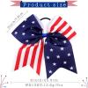 imageOaoleer 4th of July USA Cheer Hair Bows Girls Red White Blue Grosgrain Ribbon Patriotic Bow with Elastic Tie Band For Teens Kids Toddlers 6 Pcs USA Cheer Bow FUSA Cheer Bow F