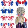 image10PCS 4th of July Mini Butterfly Hair Clips Oaoleer 2quot Hair Bow Blue White Red Butterfly American Flag girl Hair Accessories for Baby Girls Women Independence Day4th of July Butterfly