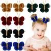 image10PCS 4th of July Mini Butterfly Hair Clips Oaoleer 2quot Hair Bow Blue White Red Butterfly American Flag girl Hair Accessories for Baby Girls Women Independence DayVelvet Butterfly