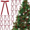 imageOAOLEER 30pcs Velvet Bows for Christmas Tree Christmas Wreath Garland Bow Rustic Crafts Present Bows Vintage 38inch Velvet Ribbon for Xmas Home Outdoor Indoor KhakiRed