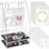 imageOAOLEER Acrylic Jewelry Organizer Box Clear Jewelry Holder Stand with 30PCS Portable Travel Bags ampamp 2 Drawers 100 Independent Jewelry Storage for Earring Bracelet Ring Watches Necklace Organizer