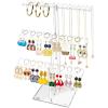 imageOAOLEER Acrylic Necklace Organizer Clear Necklace Holder Stand Jewelry Organizer Display Hanger Rack with Bilateral Hooks for Necklaces Pendant Bracelets RingTall 137In3 Layers