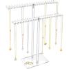imageOAOLEER Acrylic Necklace Organizer Clear Necklace Holder Stand Jewelry Organizer Display Hanger Rack with Bilateral Hooks for Necklaces Pendant Bracelets RingTall 143InTall 128 in