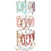 imageOAOLEER Bracelet Holder Display Bracelet OrganizerAcrylic Bracelet Display Stand for Vendor 3 Tier Jewelry Holder Rack Bar with 36 hooks for Bangle KeyChain Selling 3 Layer16inch