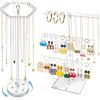 imageOAOLEER Jewelry Holder Jewelry Organizer Stand Display with Acrylic Necklace Holder 3Tier Earring Organizer Tree Bracelet Holder for Studs Rings Bracelet