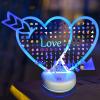 imageOAOLEER LED Earring Organizer128 Holes Light Heart Stud Earrings Holder StandAcrylic Clear Earring Storage BoardGirls Jewelry Dressing Table Earring Studs Display Rack HeartHeart