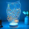 imageOAOLEER LED Earring Organizer128 Holes Light Heart Stud Earrings Holder StandAcrylic Clear Earring Storage BoardGirls Jewelry Dressing Table Earring Studs Display Rack HeartOwl