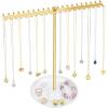 imageOAOLEER Necklace Holder Organizer Jewelry Holder Stand Display Gold Metal Jewelry Tree Storage for Women Girls for Necklaces Bracelets Earrings Rings
