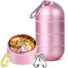 imageOAOLEER Travel Ring ampamp Jewelry Keychain Holder  3 Layers Small Necklace ampamp Bracelet Holder for Gym Sports Bag Black 3 LayerPink