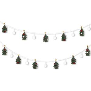 imageOAOLEER Boho Christmas Tree Tassels Garland Christmas Banner Decor for Holiday Cottage Mantel Kids Bedroom Nursery Baby Shower Woodland and Playroom Decors