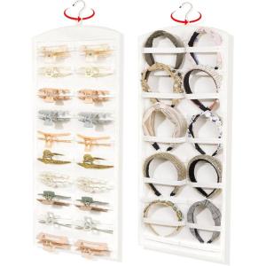 imageOAOLEER Claw Clip Organizer DoubleSided Hair Clip Organizer Storage For Girls Women Hanging Claw Clip Holder Hair Clip Display for Closet Wall Door Room Jewelry Shop BeigeBeige
