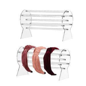 imageOAOLEER Headband Holder Clear Jewelry Organizer for Teen Girl Women Gifts The Perfect Headband Display Organizer Acrylic with DrawerAcrylic Thicken Headband Holder 2pcs