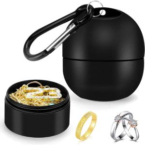 imageOAOLEER Travel Ring ampamp Jewelry Keychain Holder  3 Layers Small Necklace ampamp Bracelet Holder for Gym Sports Bag Black 3 LayerBlack