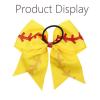 image16PCS 8quot Large Cheer Hair Bows Ponytail Holder Elastic Band Handmade for Cheerleading Teen Girls College Sports 16 Pcs OrangeBaseball Yellow