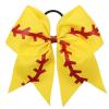 image16PCS 8quot Large Cheer Hair Bows Ponytail Holder Elastic Band Handmade for Cheerleading Teen Girls College Sports 16 Pcs OrangeBaseball Yellow
