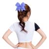 image16PCS 8quot Large Cheer Hair Bows Ponytail Holder Elastic Band Handmade for Cheerleading Teen Girls College Sports 16 Pcs OrangeLight Purple