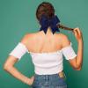 image16PCS 8quot Large Cheer Hair Bows Ponytail Holder Elastic Band Handmade for Cheerleading Teen Girls College Sports 16 Pcs OrangeNavy