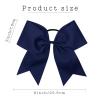 image16PCS 8quot Large Cheer Hair Bows Ponytail Holder Elastic Band Handmade for Cheerleading Teen Girls College Sports 16 Pcs OrangeNavy
