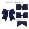 image16PCS 8quot Large Cheer Hair Bows Ponytail Holder Elastic Band Handmade for Cheerleading Teen Girls College Sports 16 Pcs OrangeNavy