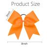 image16PCS 8quot Large Cheer Hair Bows Ponytail Holder Elastic Band Handmade for Cheerleading Teen Girls College Sports 16 Pcs OrangeOrange