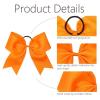 image16PCS 8quot Large Cheer Hair Bows Ponytail Holder Elastic Band Handmade for Cheerleading Teen Girls College Sports 16 Pcs OrangeOrange