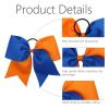 image16PCS 8quot Large Cheer Hair Bows Ponytail Holder Elastic Band Handmade for Cheerleading Teen Girls College Sports 16 Pcs OrangeRoyal blueOrange