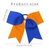 image16PCS 8quot Large Cheer Hair Bows Ponytail Holder Elastic Band Handmade for Cheerleading Teen Girls College Sports 16 Pcs OrangeRoyal blueOrange