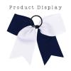image16PCS 8quot Large Cheer Hair Bows Ponytail Holder Elastic Band Handmade for Cheerleading Teen Girls College Sports 16 Pcs OrangeWhiteNavy Blue