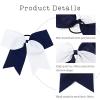 image16PCS 8quot Large Cheer Hair Bows Ponytail Holder Elastic Band Handmade for Cheerleading Teen Girls College Sports 16 Pcs OrangeWhiteNavy Blue