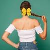 image16PCS 8quot Large Cheer Hair Bows Ponytail Holder Elastic Band Handmade for Cheerleading Teen Girls College Sports 16 Pcs OrangeYellow