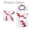 image16PCS 8quot Large Cheer Hair Bows Ponytail Holder Elastic Band Handmade for Cheerleading Teen Girls College Sports White 1 Count Pack of 16Baseball White