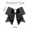 image16PCS 8quot Large Cheer Hair Bows Ponytail Holder Elastic Band Handmade for Cheerleading Teen Girls College Sports White 1 Count Pack of 16Black