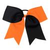 image16PCS 8quot Large Cheer Hair Bows Ponytail Holder Elastic Band Handmade for Cheerleading Teen Girls College Sports White 1 Count Pack of 16BlackOrange