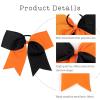 image16PCS 8quot Large Cheer Hair Bows Ponytail Holder Elastic Band Handmade for Cheerleading Teen Girls College Sports White 1 Count Pack of 16BlackOrange