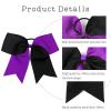 image16PCS 8quot Large Cheer Hair Bows Ponytail Holder Elastic Band Handmade for Cheerleading Teen Girls College Sports White 1 Count Pack of 16BlackPurple