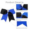 image16PCS 8quot Large Cheer Hair Bows Ponytail Holder Elastic Band Handmade for Cheerleading Teen Girls College Sports White 1 Count Pack of 16BlackRoyal