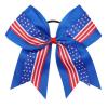 image16PCS 8quot Large Cheer Hair Bows Ponytail Holder Elastic Band Handmade for Cheerleading Teen Girls College Sports White 1 Count Pack of 16Flag Blue