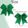 image16PCS 8quot Large Cheer Hair Bows Ponytail Holder Elastic Band Handmade for Cheerleading Teen Girls College Sports White 1 Count Pack of 16Forest Green