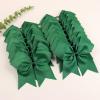 image16PCS 8quot Large Cheer Hair Bows Ponytail Holder Elastic Band Handmade for Cheerleading Teen Girls College Sports White 1 Count Pack of 16Forest Green