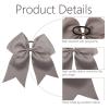 image16PCS 8quot Large Cheer Hair Bows Ponytail Holder Elastic Band Handmade for Cheerleading Teen Girls College Sports White 1 Count Pack of 16Gray