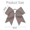 image16PCS 8quot Large Cheer Hair Bows Ponytail Holder Elastic Band Handmade for Cheerleading Teen Girls College Sports White 1 Count Pack of 16Gray