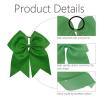 image16PCS 8quot Large Cheer Hair Bows Ponytail Holder Elastic Band Handmade for Cheerleading Teen Girls College Sports White 1 Count Pack of 16Green