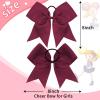 image16PCS 8quot Large Cheer Hair Bows Ponytail Holder Elastic Band Handmade for Cheerleading Teen Girls College Sports White 1 Count Pack of 16Maroon
