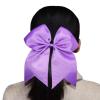 image16PCS 8quot Large Cheer Hair Bows Ponytail Holder Elastic Band Handmade for Cheerleading Teen Girls College Sports White 1 Count Pack of 16Purple